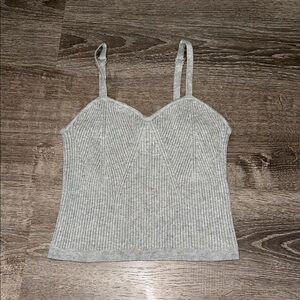 Wild Fable Light Gray Ribbed Tank Top